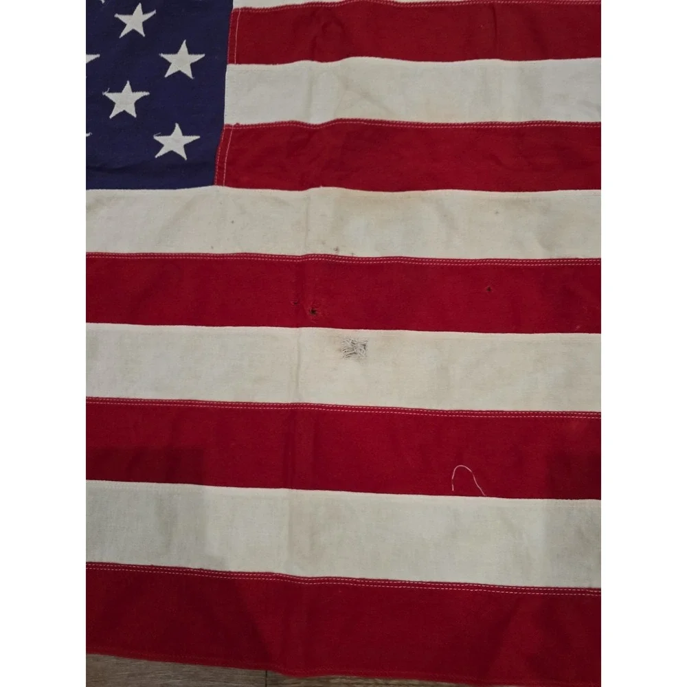 Vintage 3x5 Storm King Cotton American Flag – 50 Stars Sewn Stitched